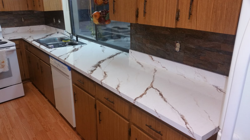 Natura Stone backsplash in kitchen