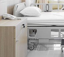 healthcare drawer with woodgrain laminate